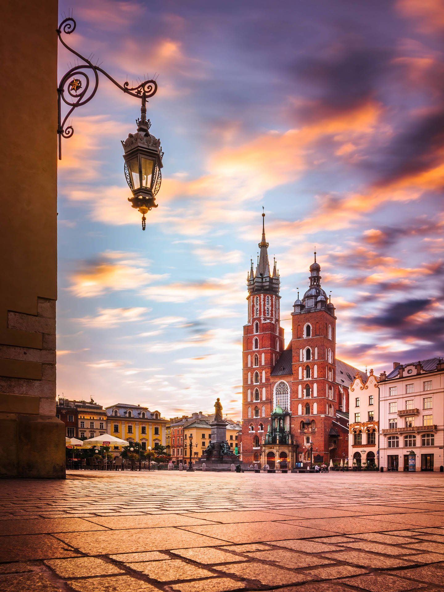 Krakow Old Town, Poland On A Sunset Wallpaper