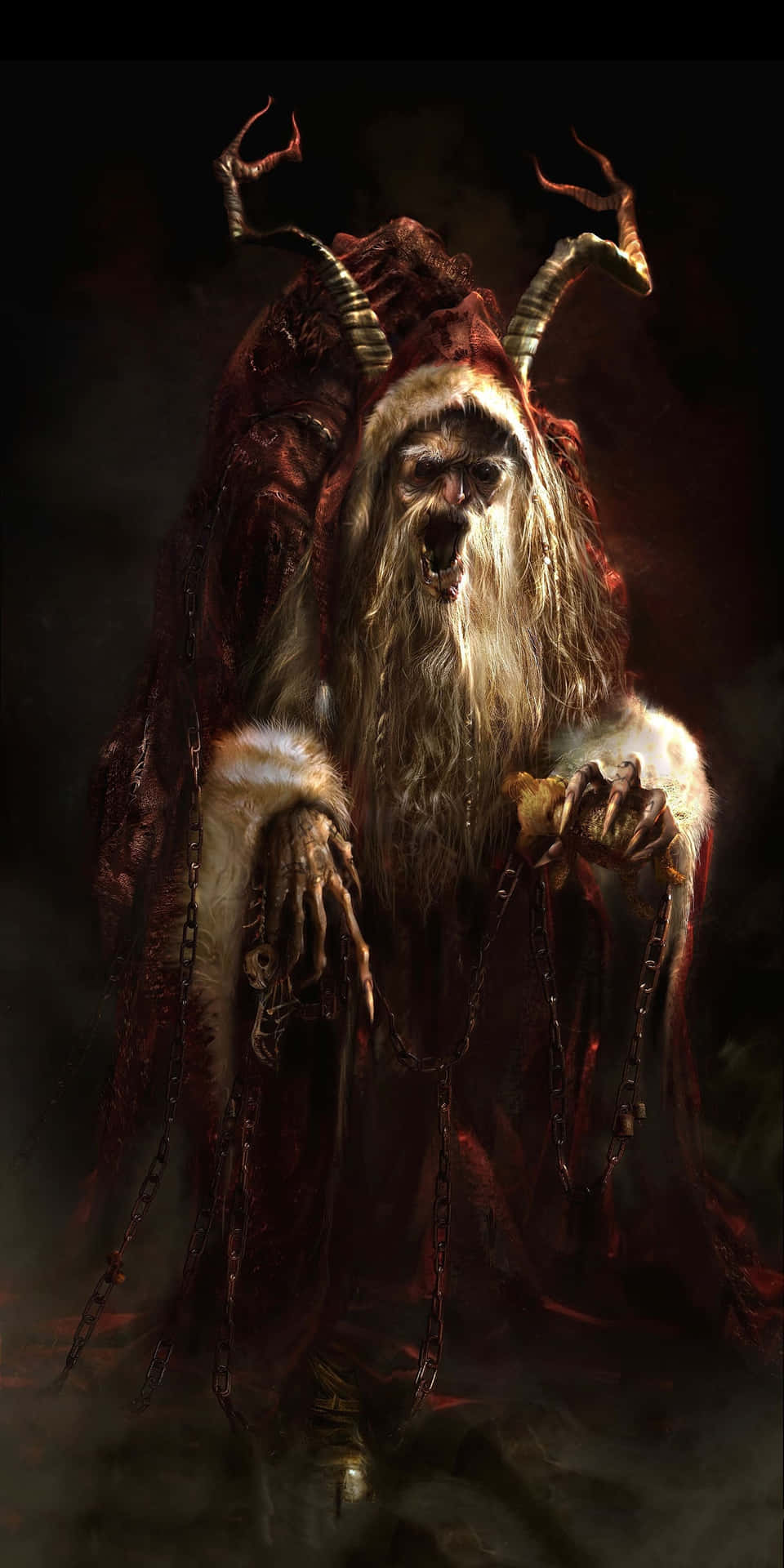 Krampus er en skabning i alpefolketro, der straffer uartige børn i julen. Wallpaper