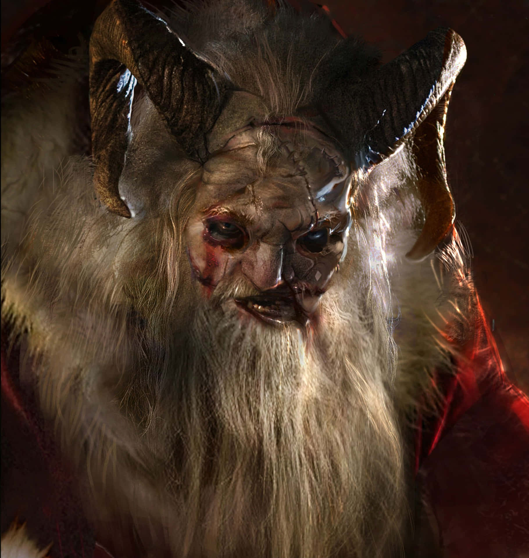 Ancient Folklore Unleashed: Krampus in Full Fury Wallpaper