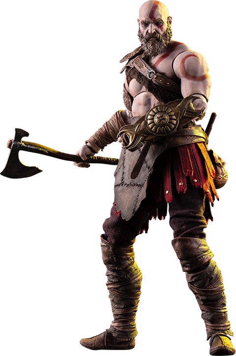 Kratos Godof War Axe Pose PNG