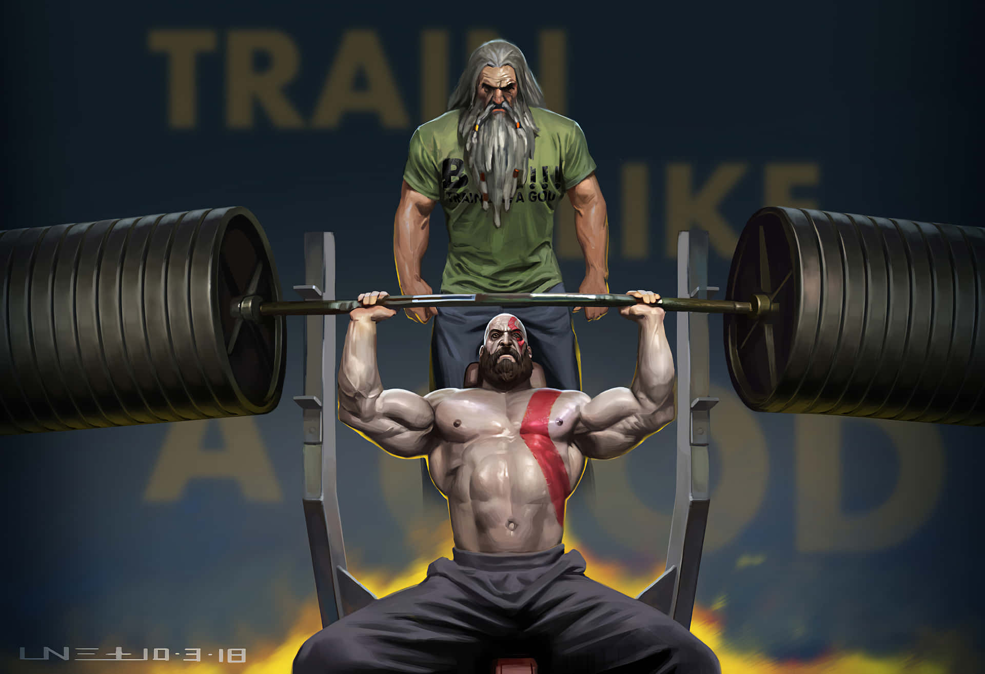 Kratos Training His Muscles Wallpaper