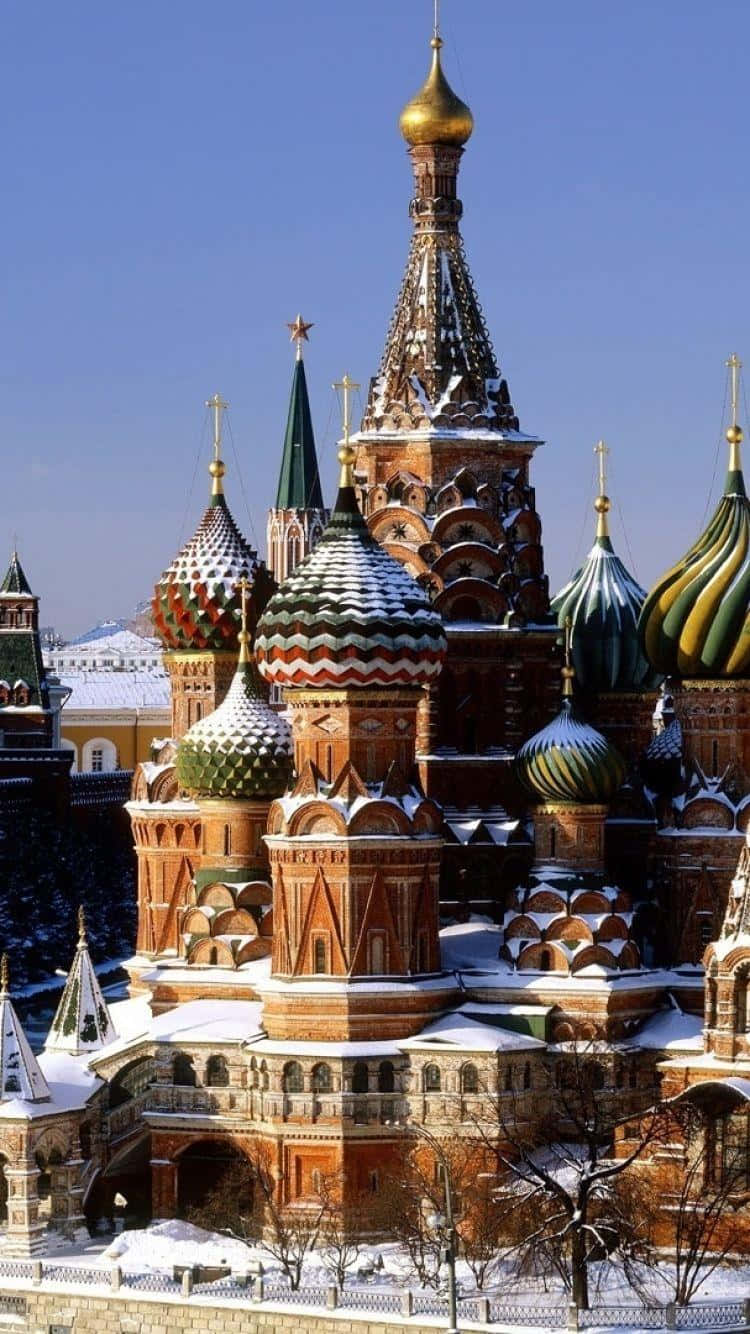 Catedraldel Kremlin Después De La Nieve Fondo de pantalla