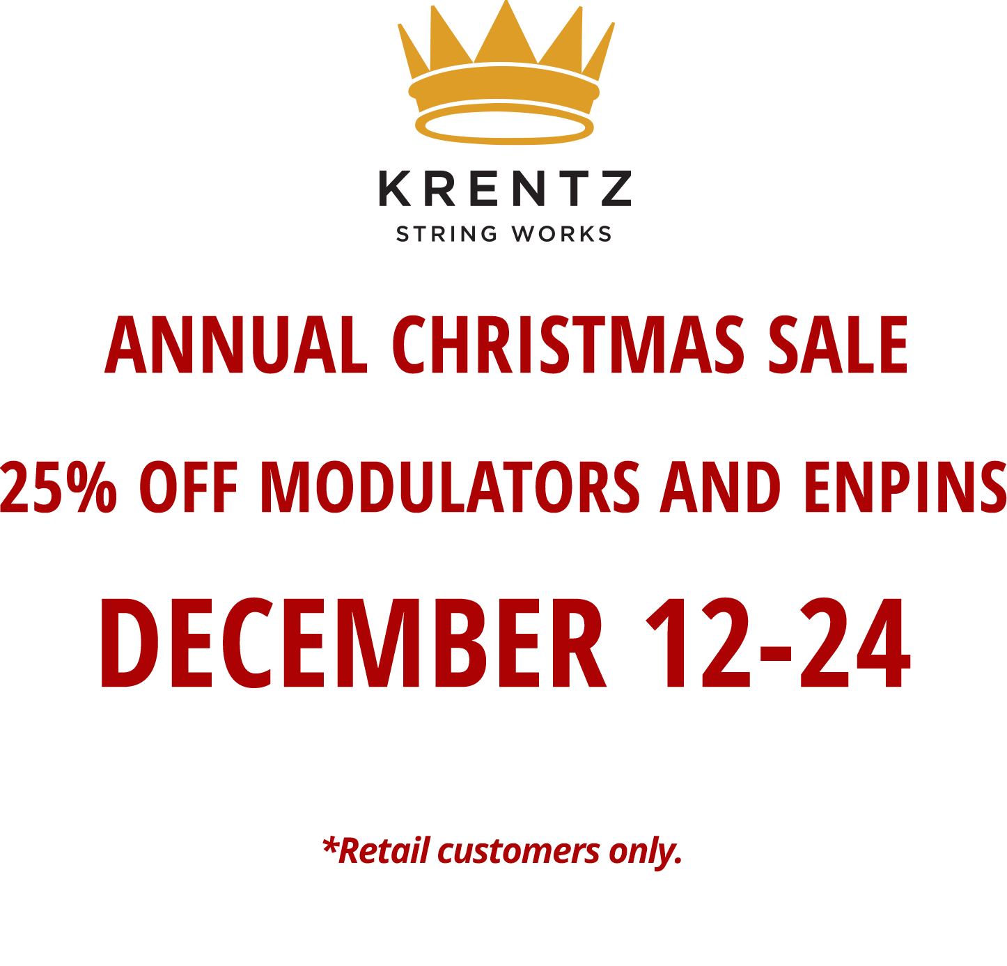 Krentz String Works Christmas Sale Advertisement PNG