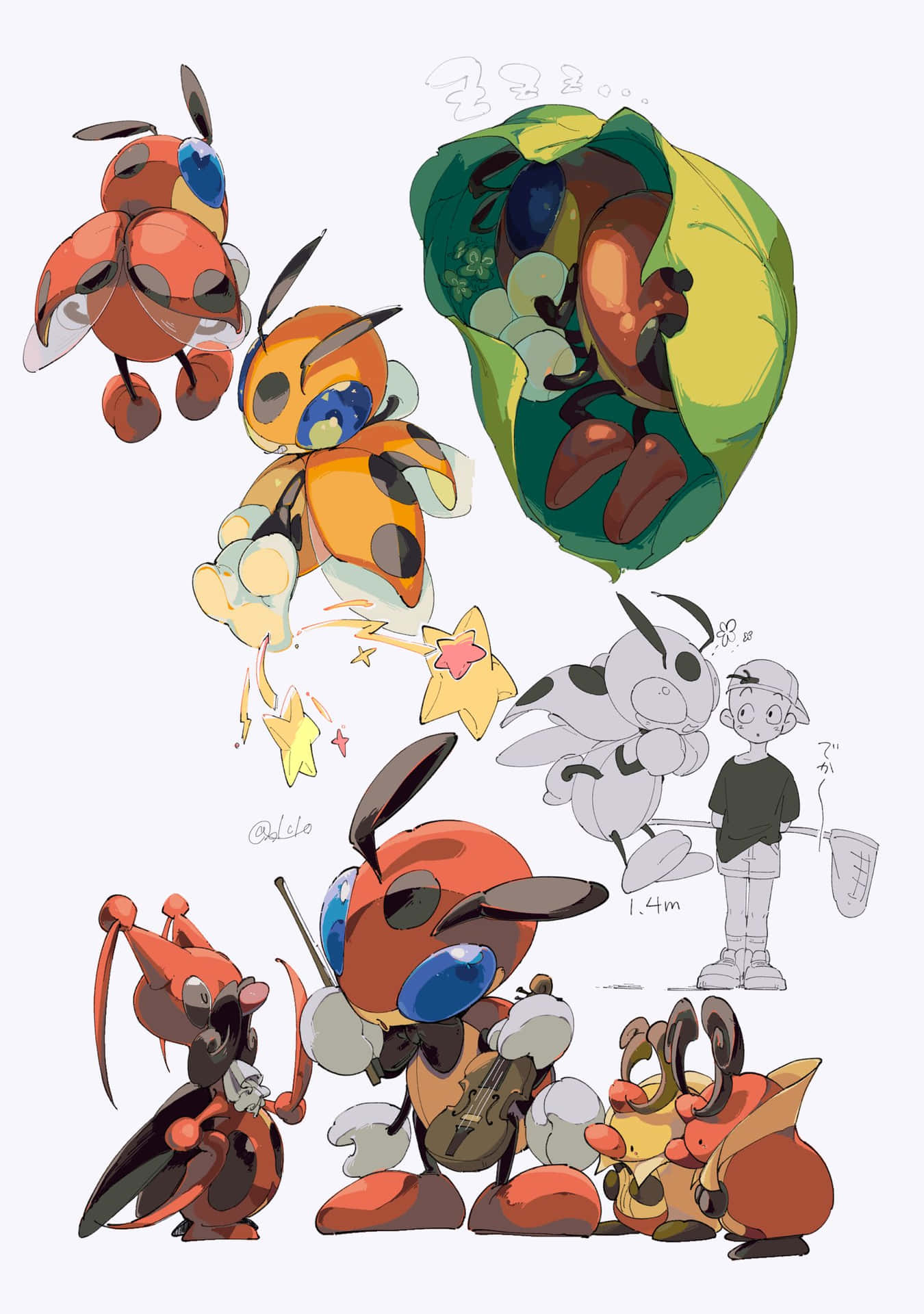 Kricketune With Other Bug-type Pokemon Wallpaper