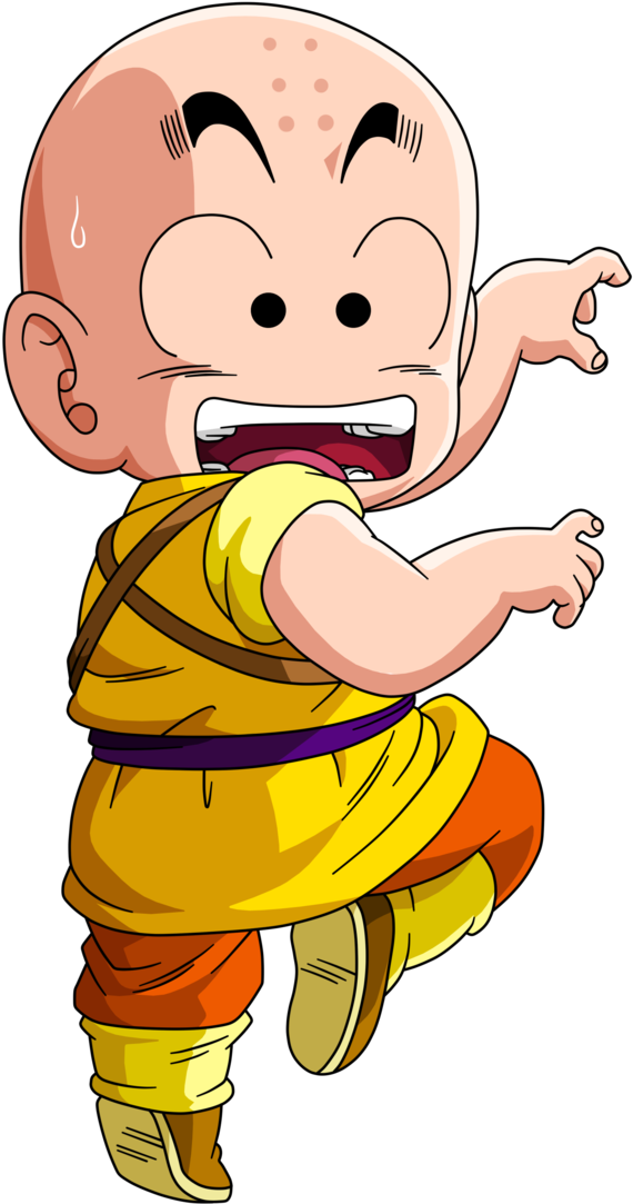 Krillin Animated Character Running PNG