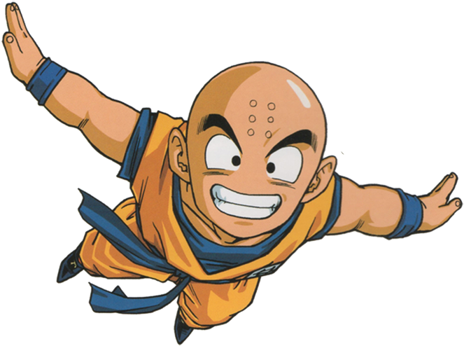 Krillin Flying Action Pose PNG
