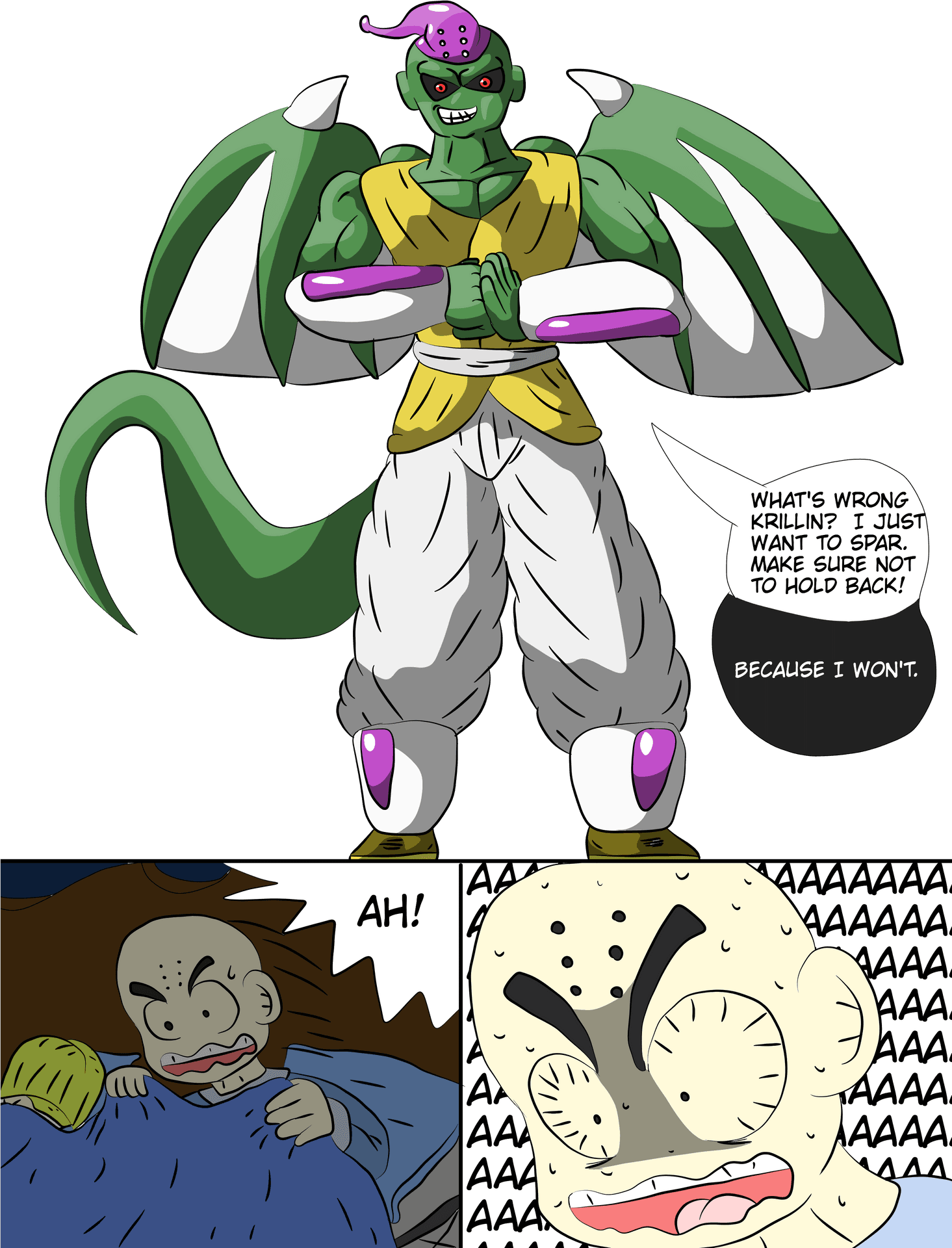 Krillin Nightmare Comic Panel PNG