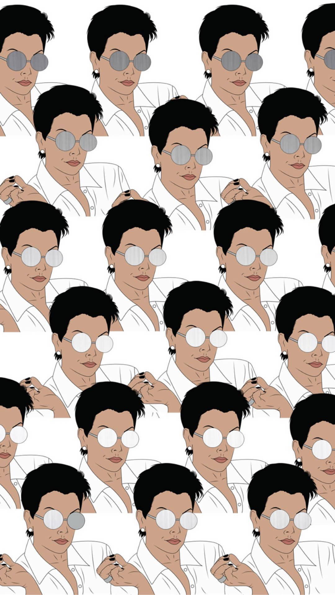 Kris Jenner Pattern Design Wallpaper