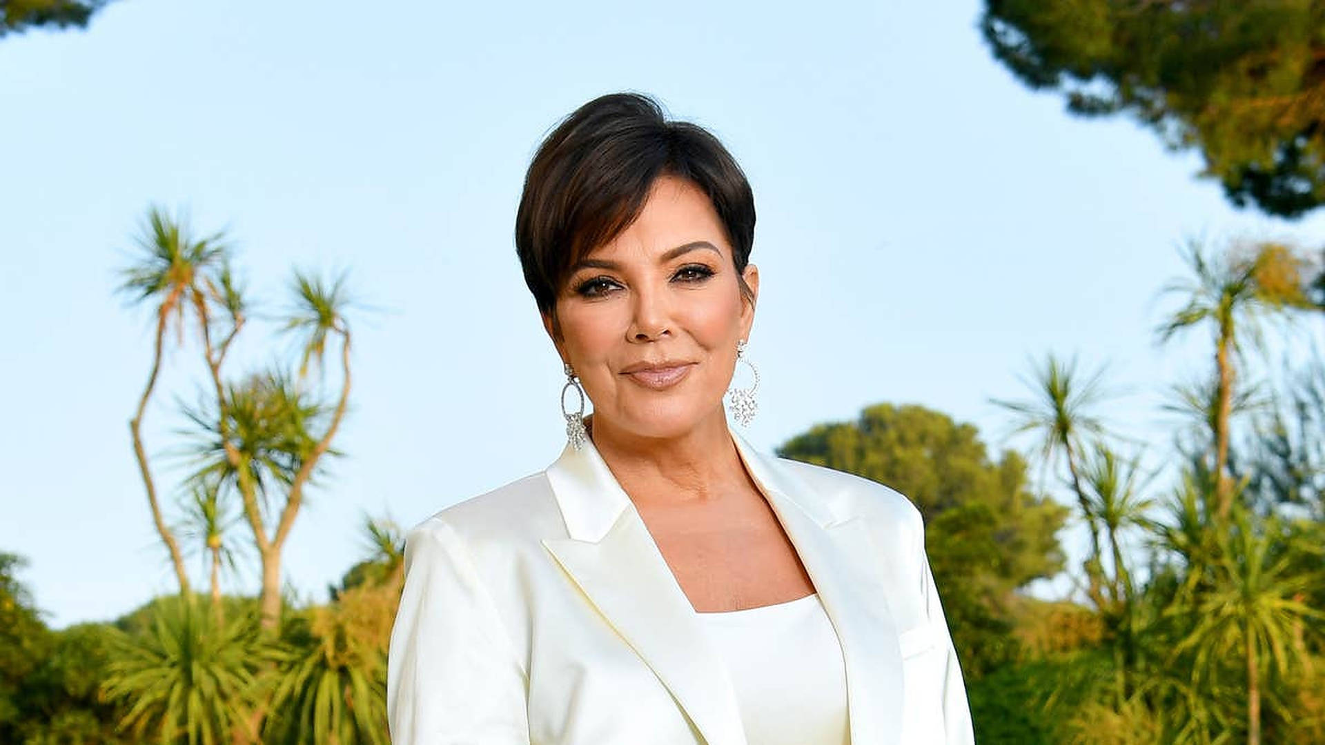 Kris Jenner White Outfit