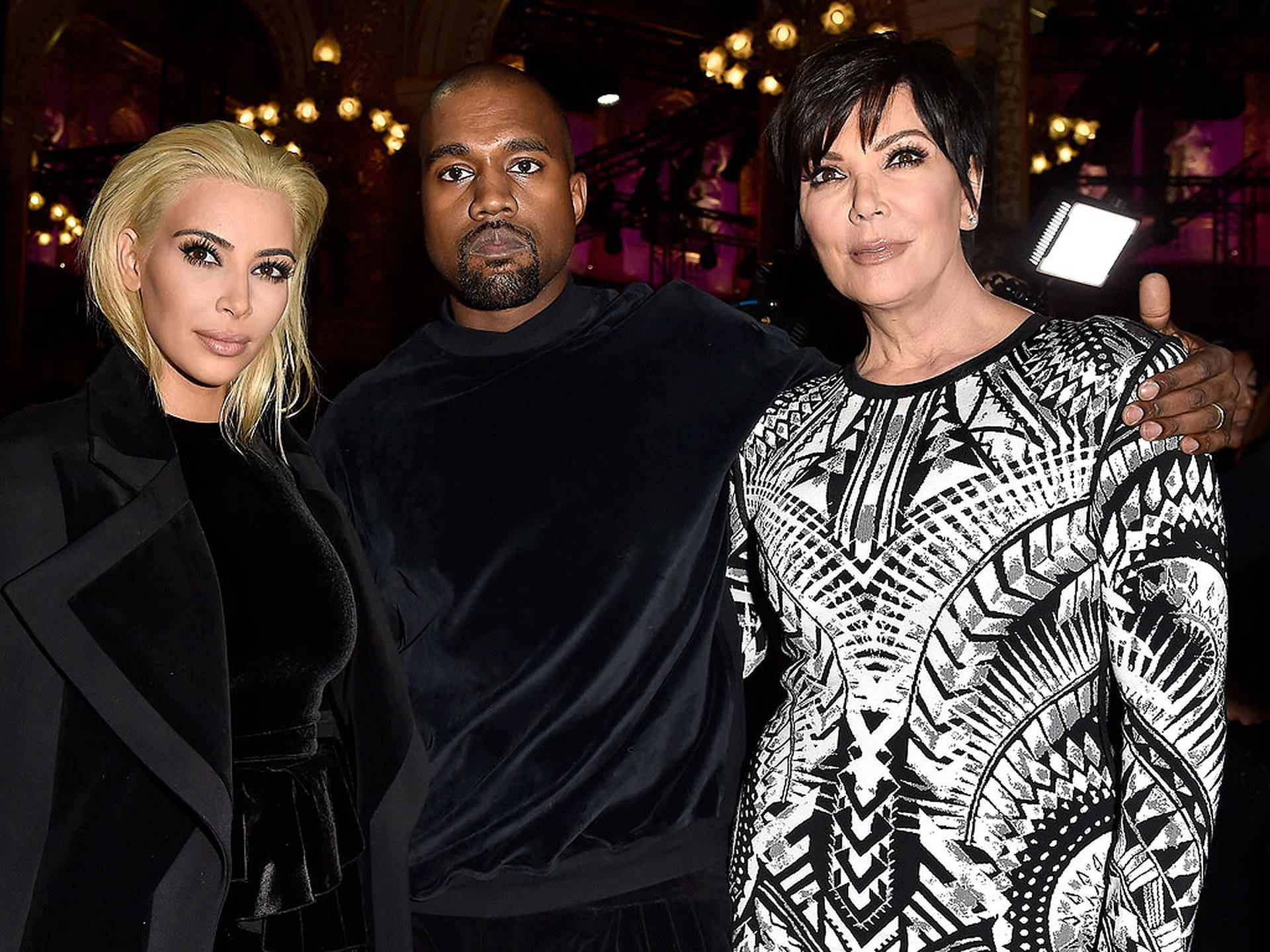 Kris Jenner With Kim And Kanye Wallpaper