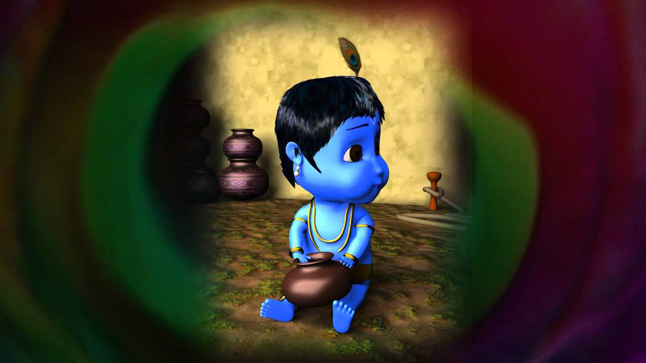 Krishna3d Blå Baby. Wallpaper