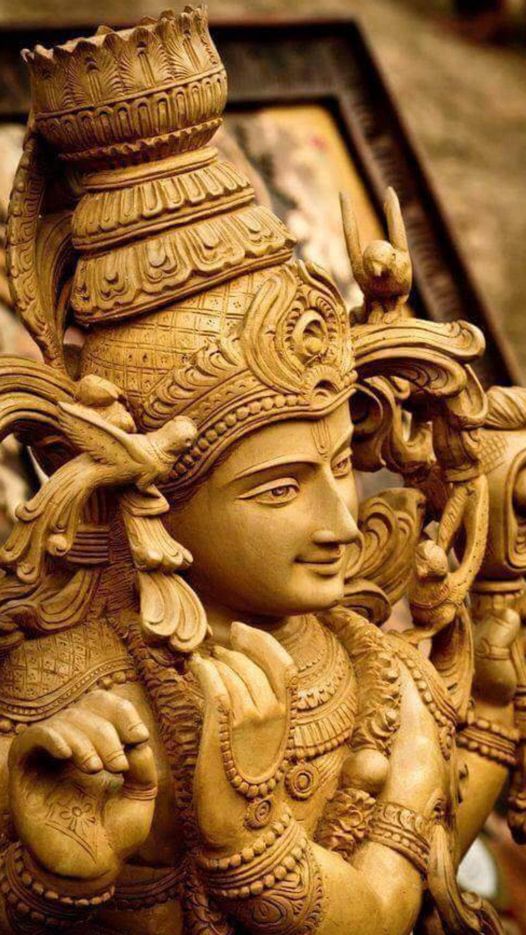 Krishnafigura 3d En Color Marrón. Fondo de pantalla
