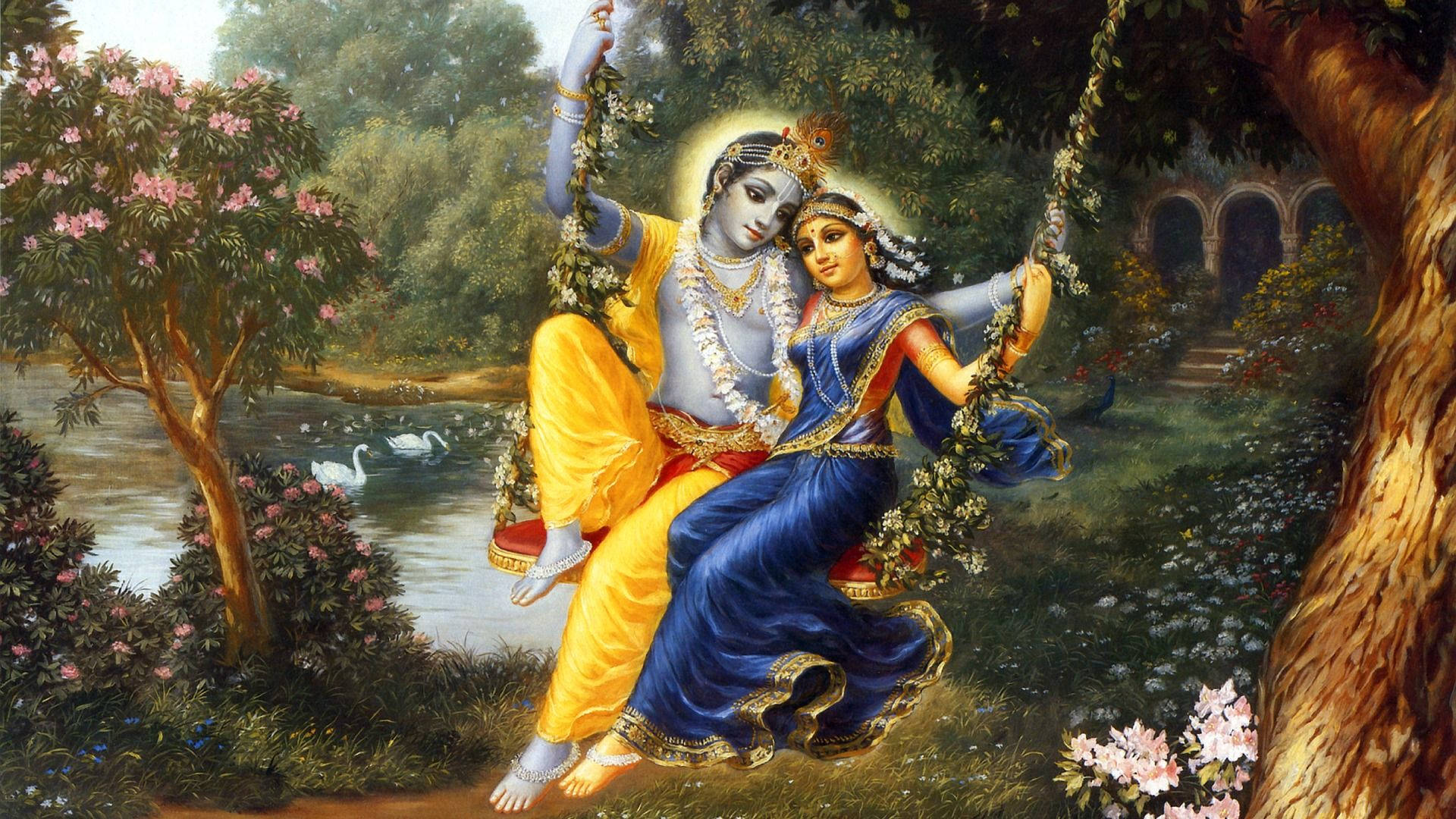 Krishna3d Målning. Wallpaper