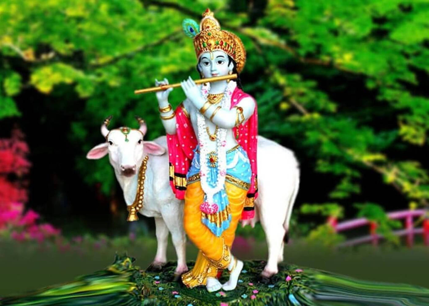 Figurinareligiosa Induista Di Krishna Arjuna Sfondo