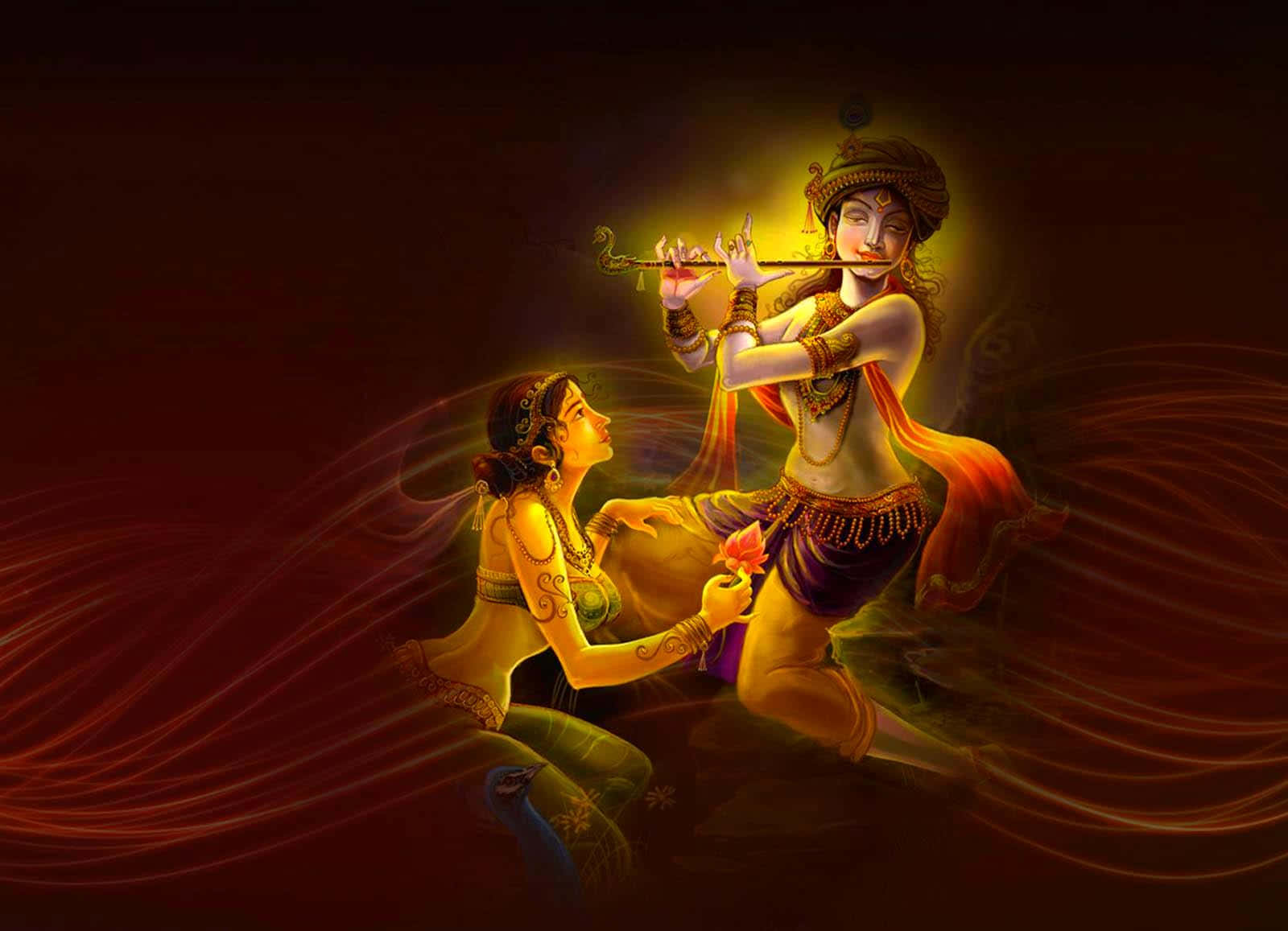Krishna And Radha In The Form Of A Woman