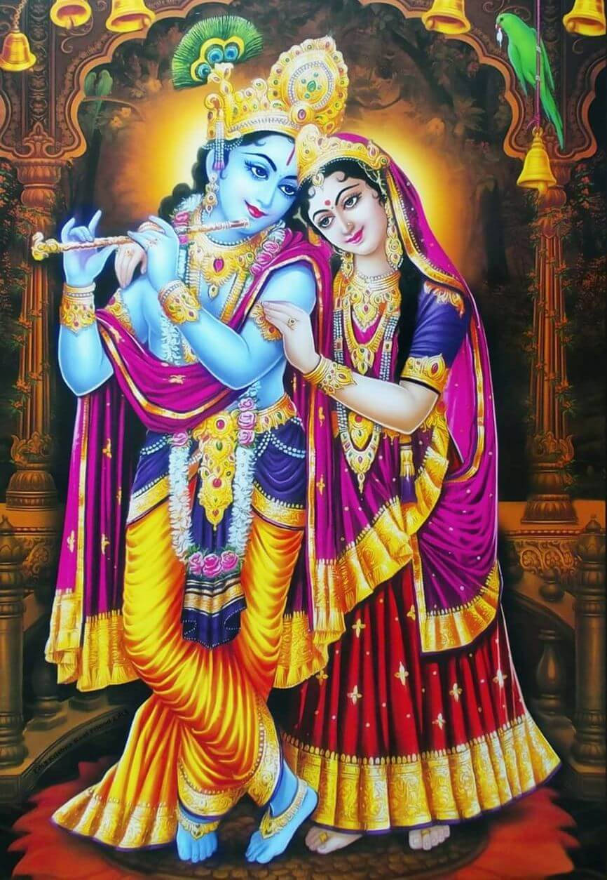 Krishnabhagwan Und Radha Tanzen Wallpaper