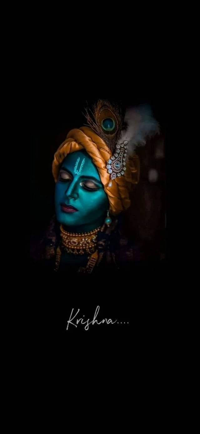 Krishnabhagwan Blå Ansikte Wallpaper