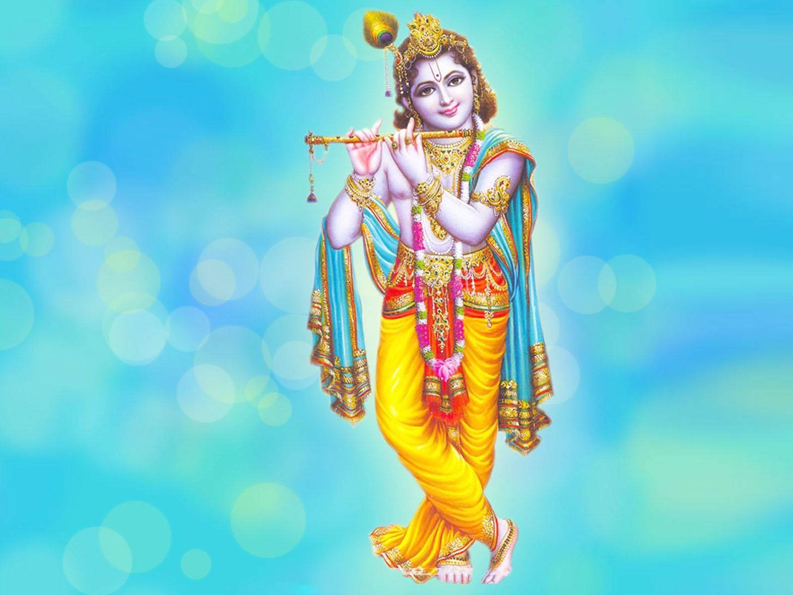 Divine Krishna Desktop Wallpaper Wallpaper