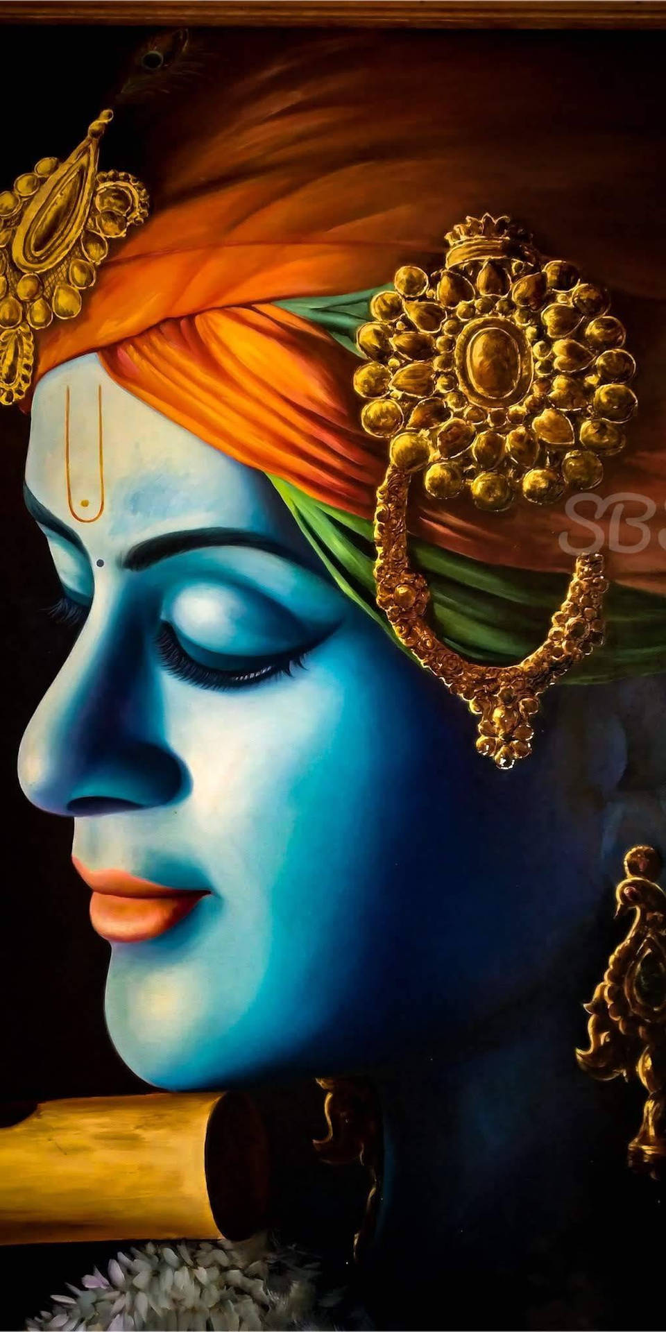 Download Krishna Hd Close-up Art Wallpaper 