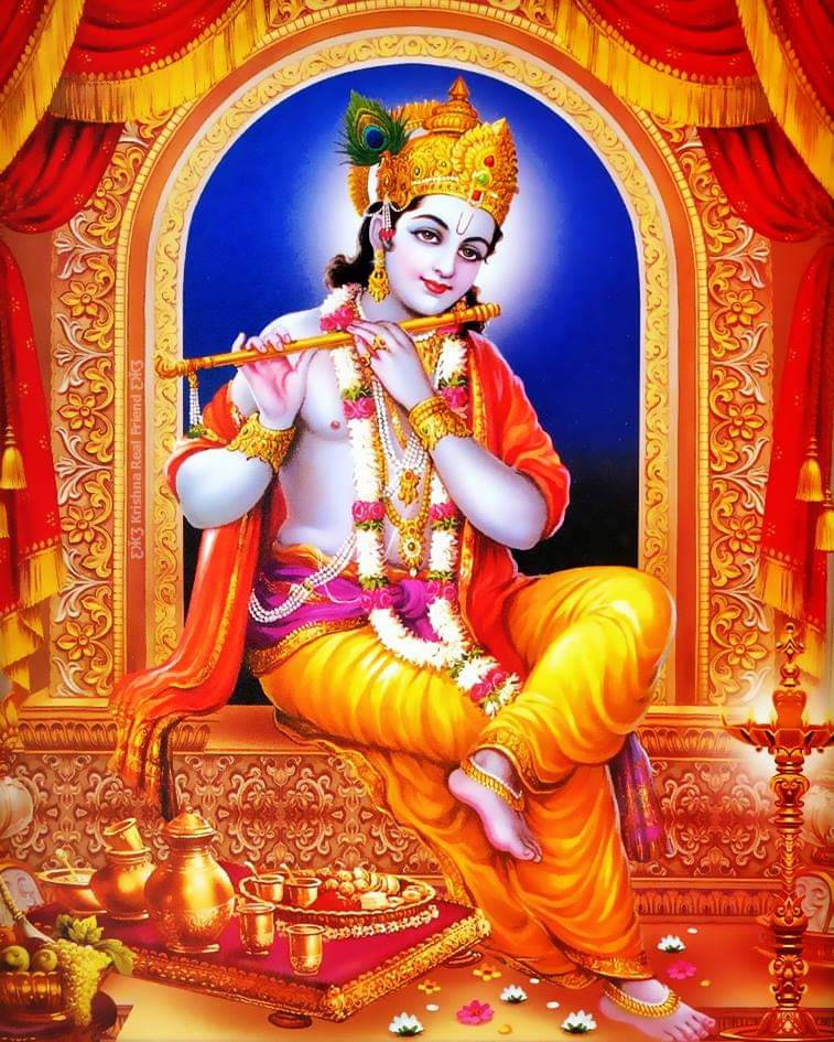 Krishna Hd Orange Tempel Wallpaper