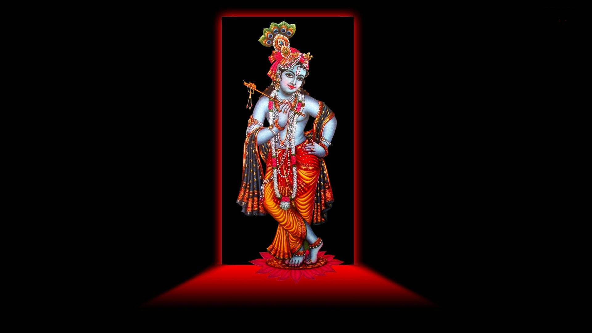 Krishna HD rød og sort tofarvet tapet Wallpaper