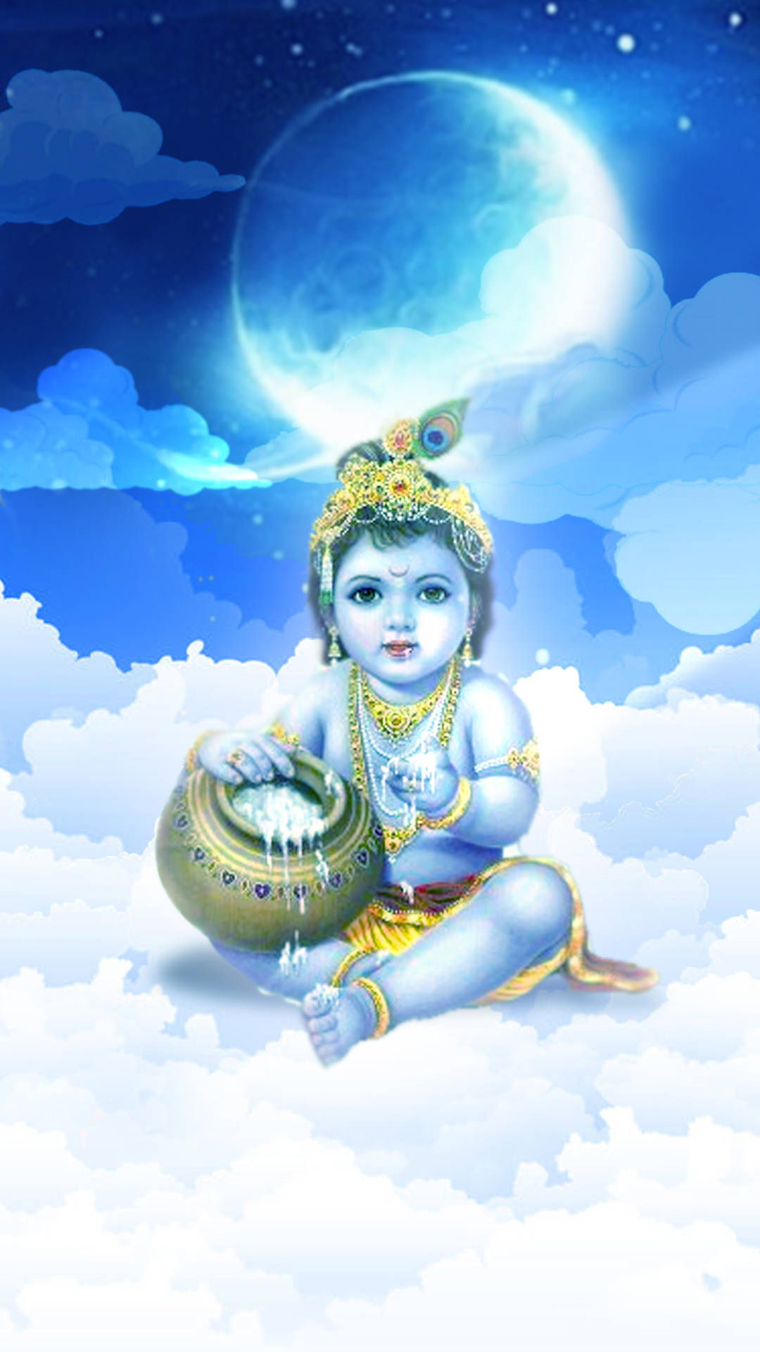 Krishna Iphone Baby On Clouds