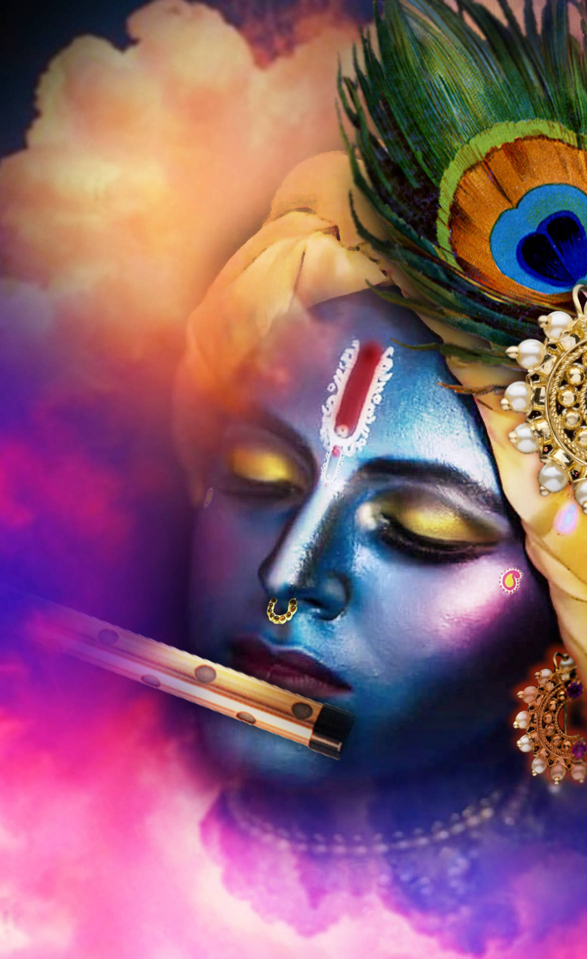 Krishna Iphone Colorful Smokes