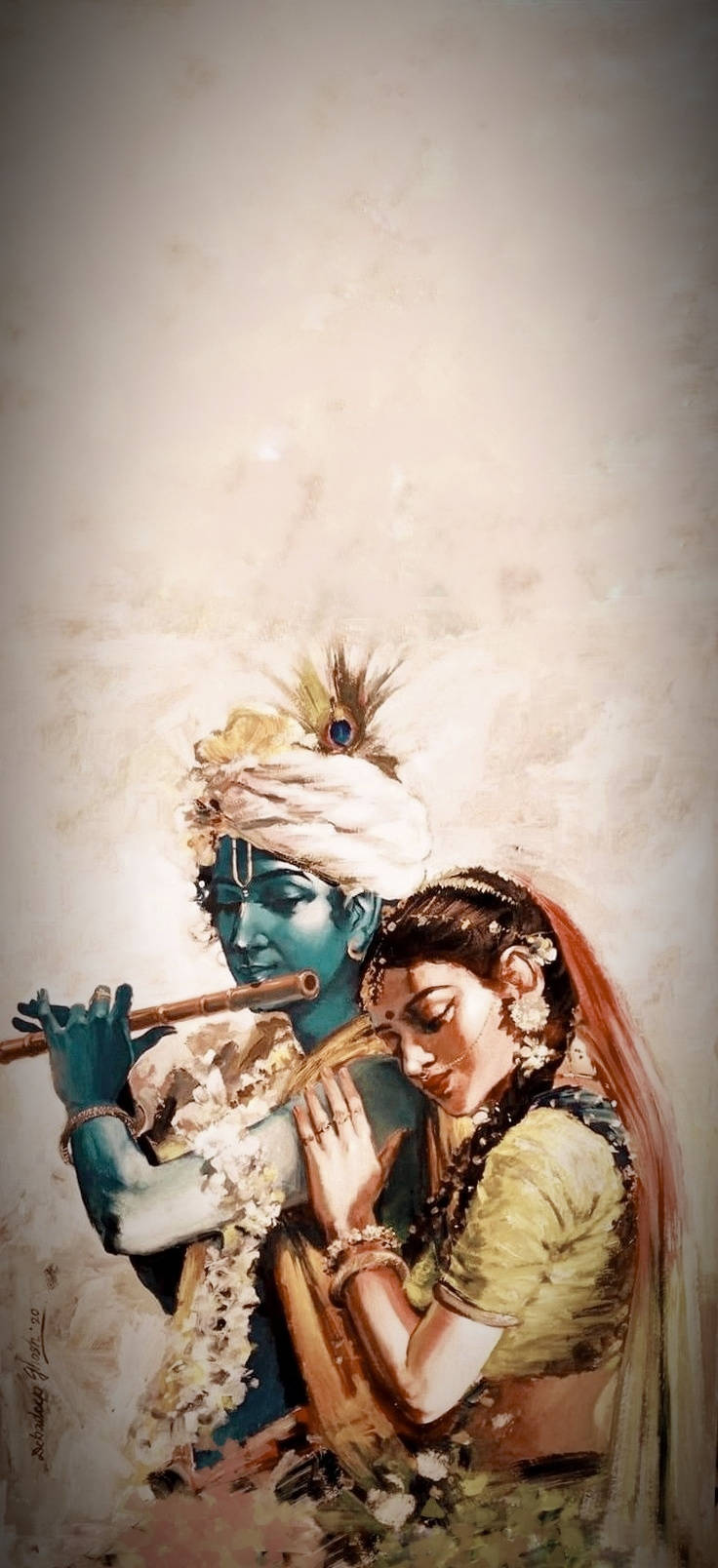 Krishna Iphone Radha Leaning