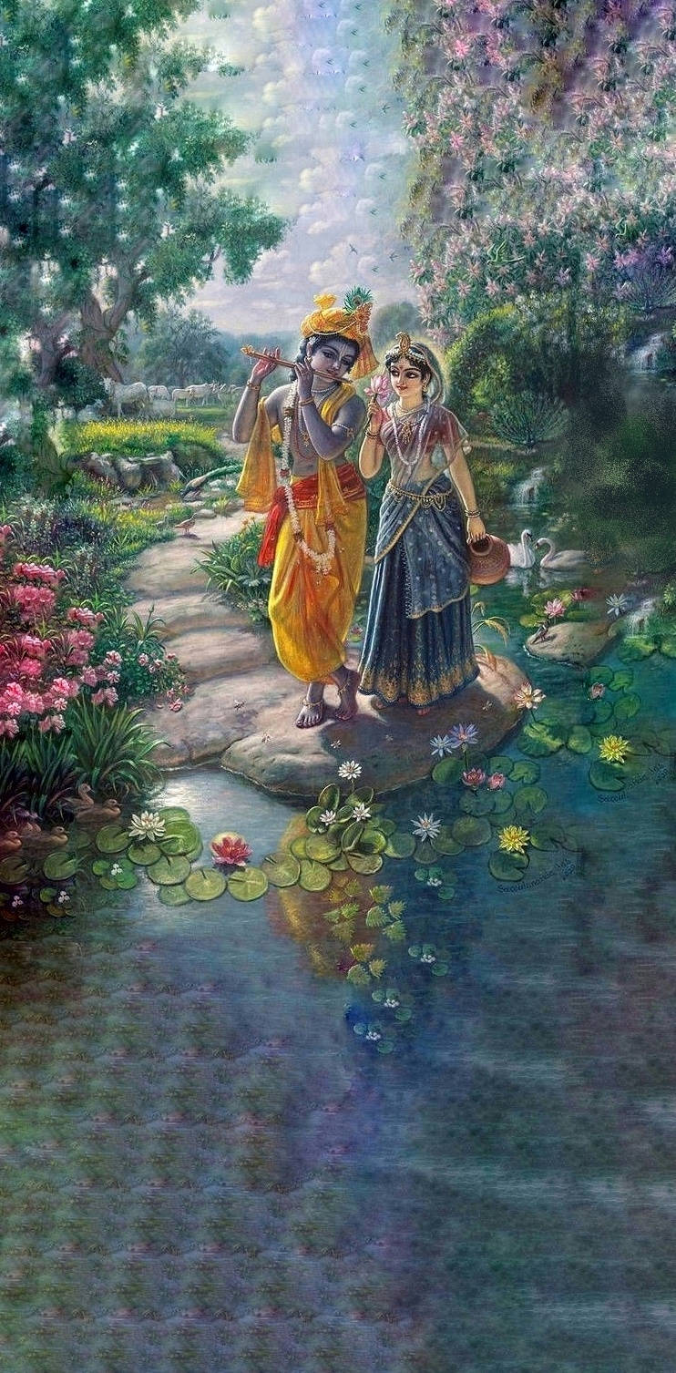 Krishna Iphone Walk On Pond