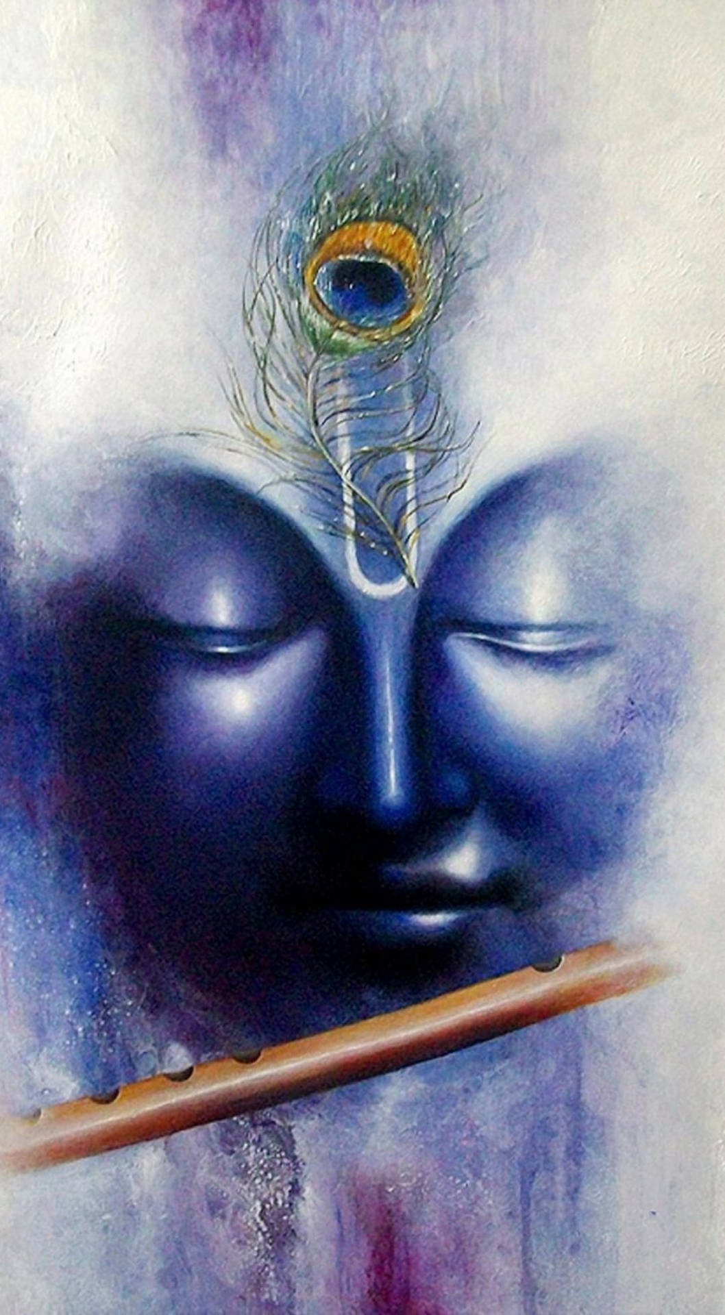 Download Krishna Iphone Watercolor Face Art Wallpaper 