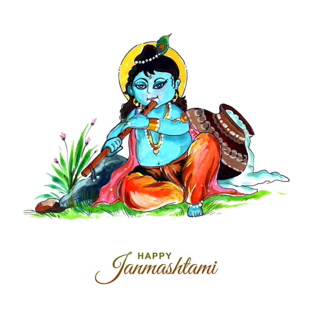 Tarjetade Felicitación De Janmashtami Feliz Con El Señor Shiva