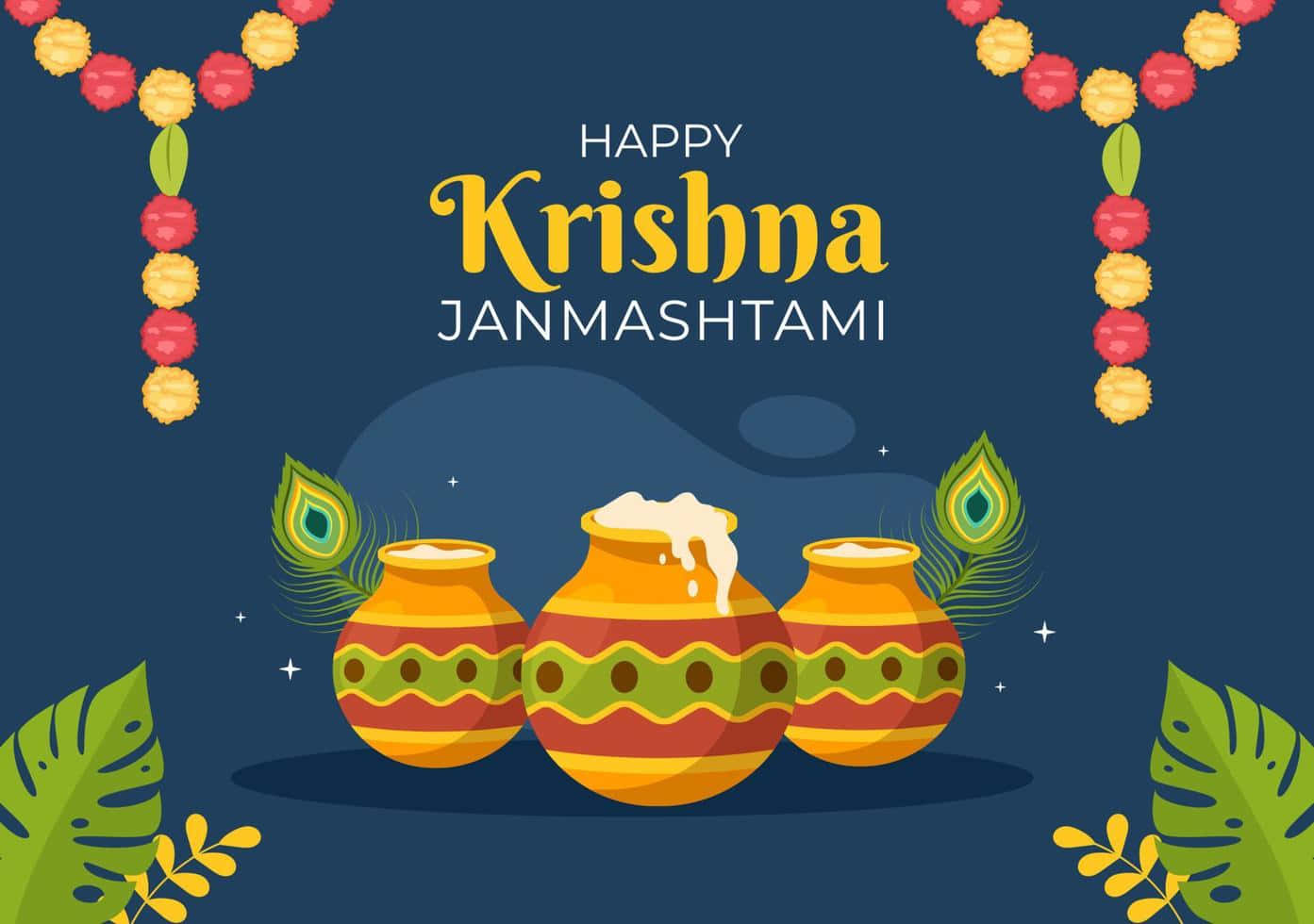 Celebrandosri Krishna Con Devozione In Occasione Di Janmashtami.