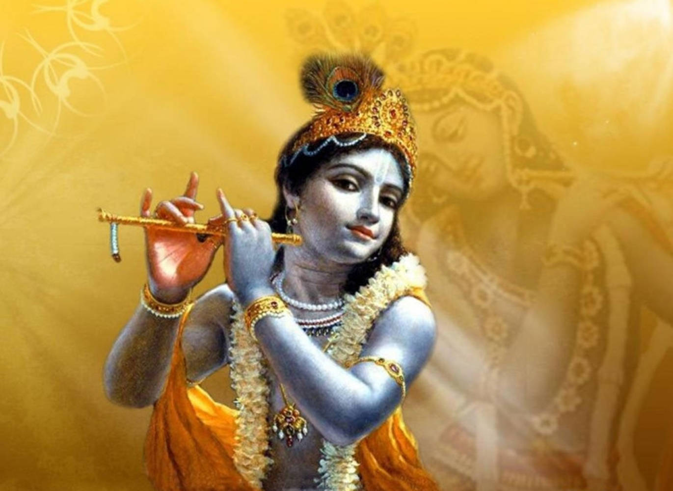 Unacelebrazione Divina Di Krishna Janmashtami Sfondo