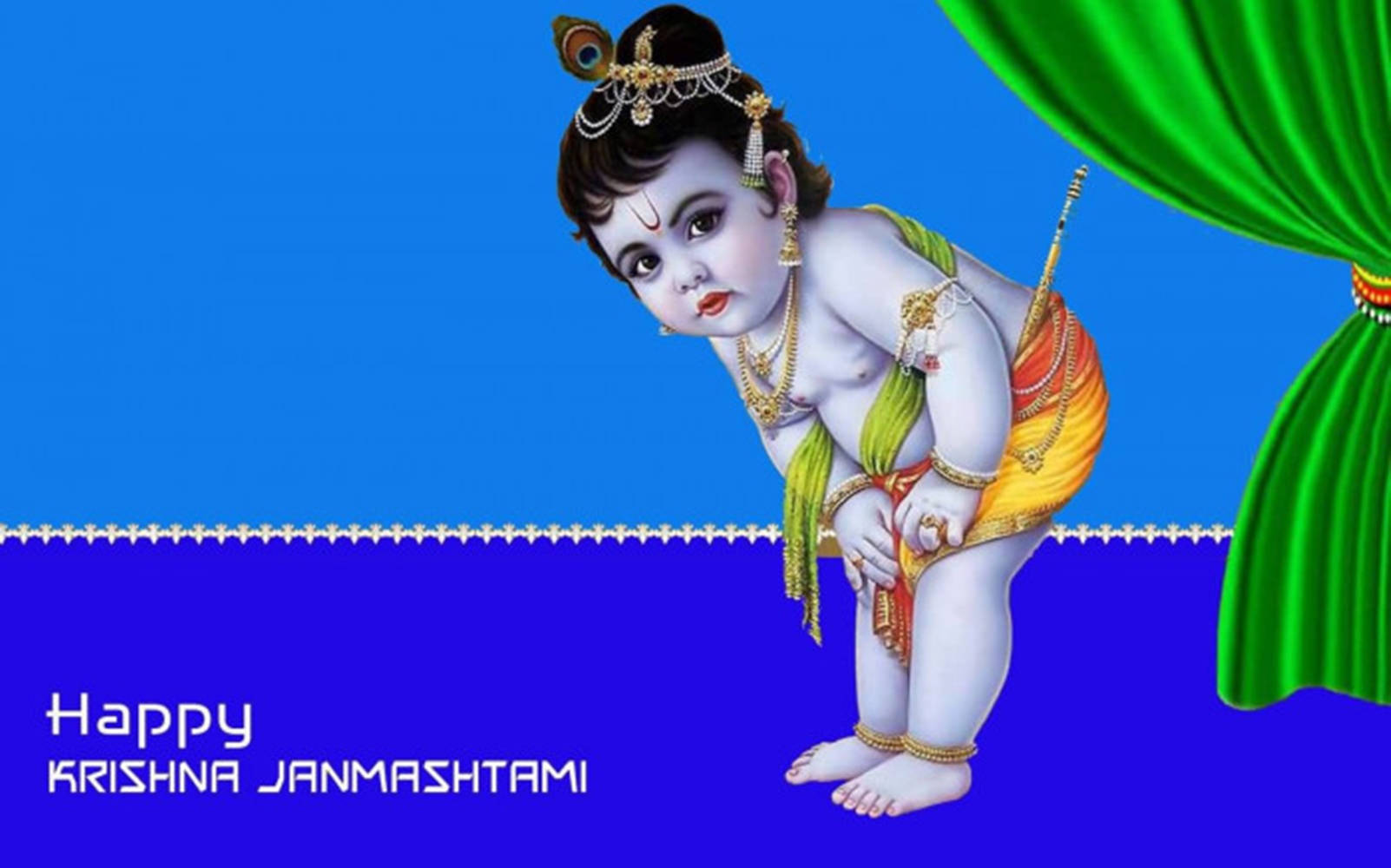 Krishnajanmashtami Inclinando Baby Krishna Sfondo