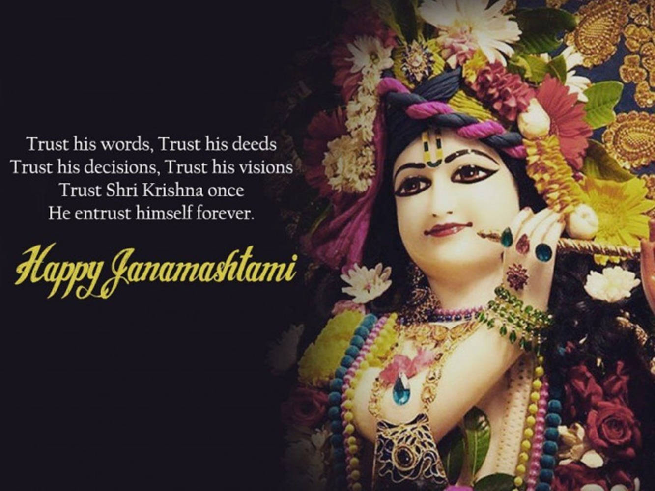 Krishna Janmashtami Inspirational Quote Wallpaper