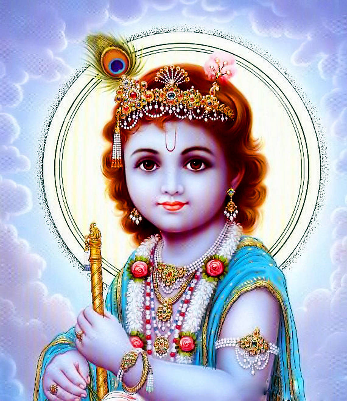 Krishna Phone Baby Krishna In Sky Wallpaper