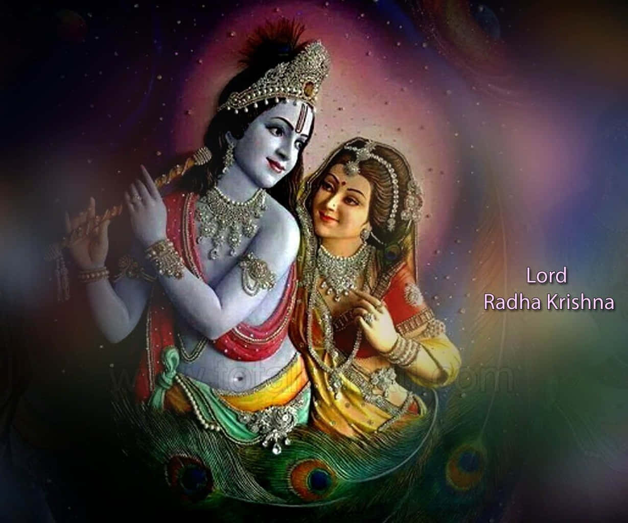Immaginedi Sfondo Colorata Con Krishna E Radha