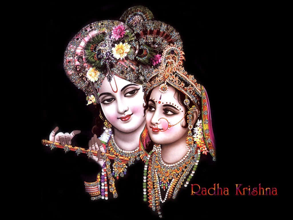 Krishnaoch Radha Svart Estetisk Bild