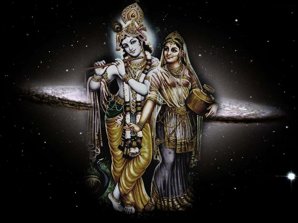Krishna And Radha In Outer Space Picture