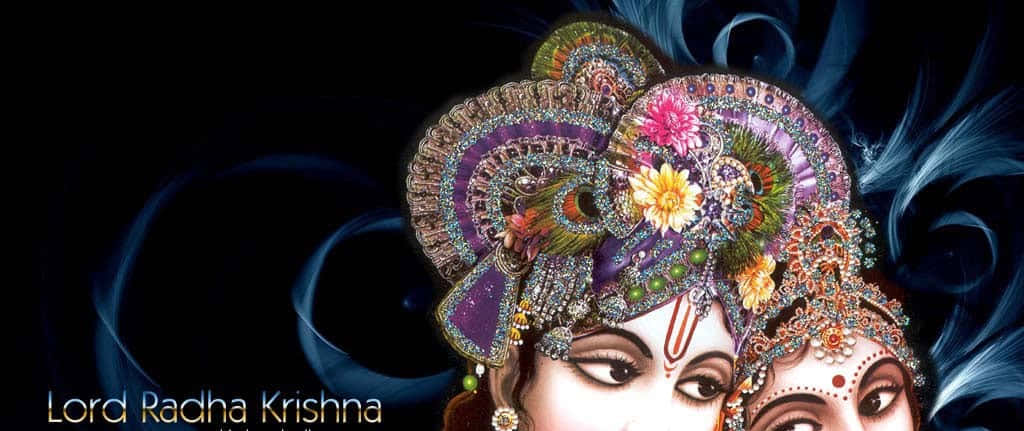 Krishnaoch Radha Svart Och Blå Estetisk Bild