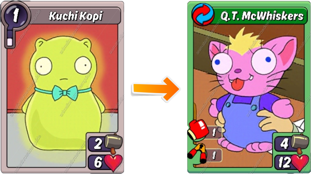 Kuchi Kopiand Q T Mc Whiskers Card Comparison PNG