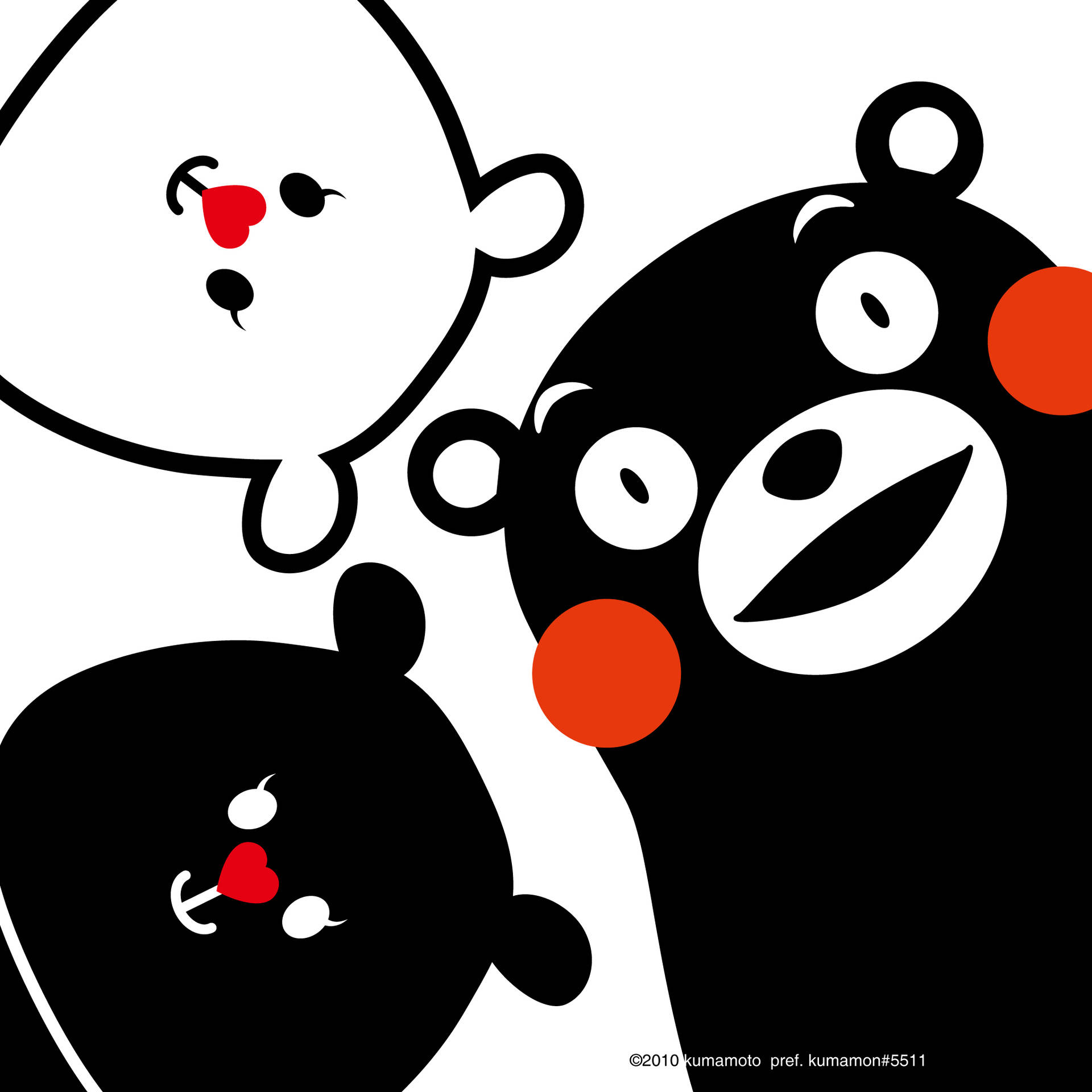 Kumamon With Two Cartoon Bears