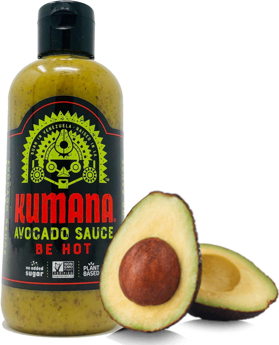 Kumana Avocado Sauce Bottle With Fresh Avocado PNG