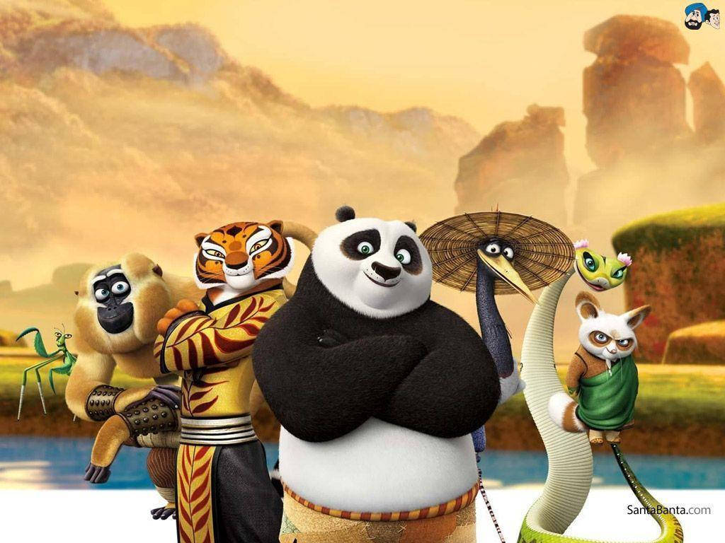 Kung Fu Panda And Friends With Arms Crossed Wallpaper