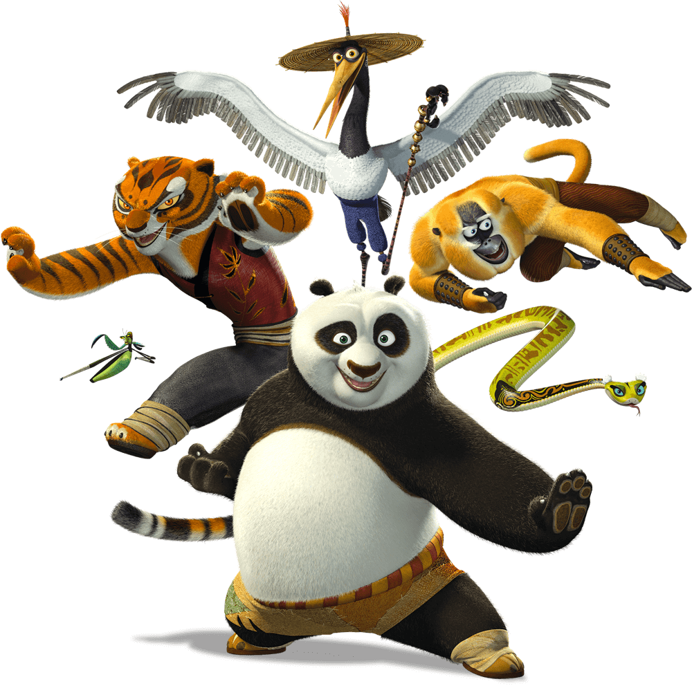 Kung Fu Panda Characters Action Pose PNG