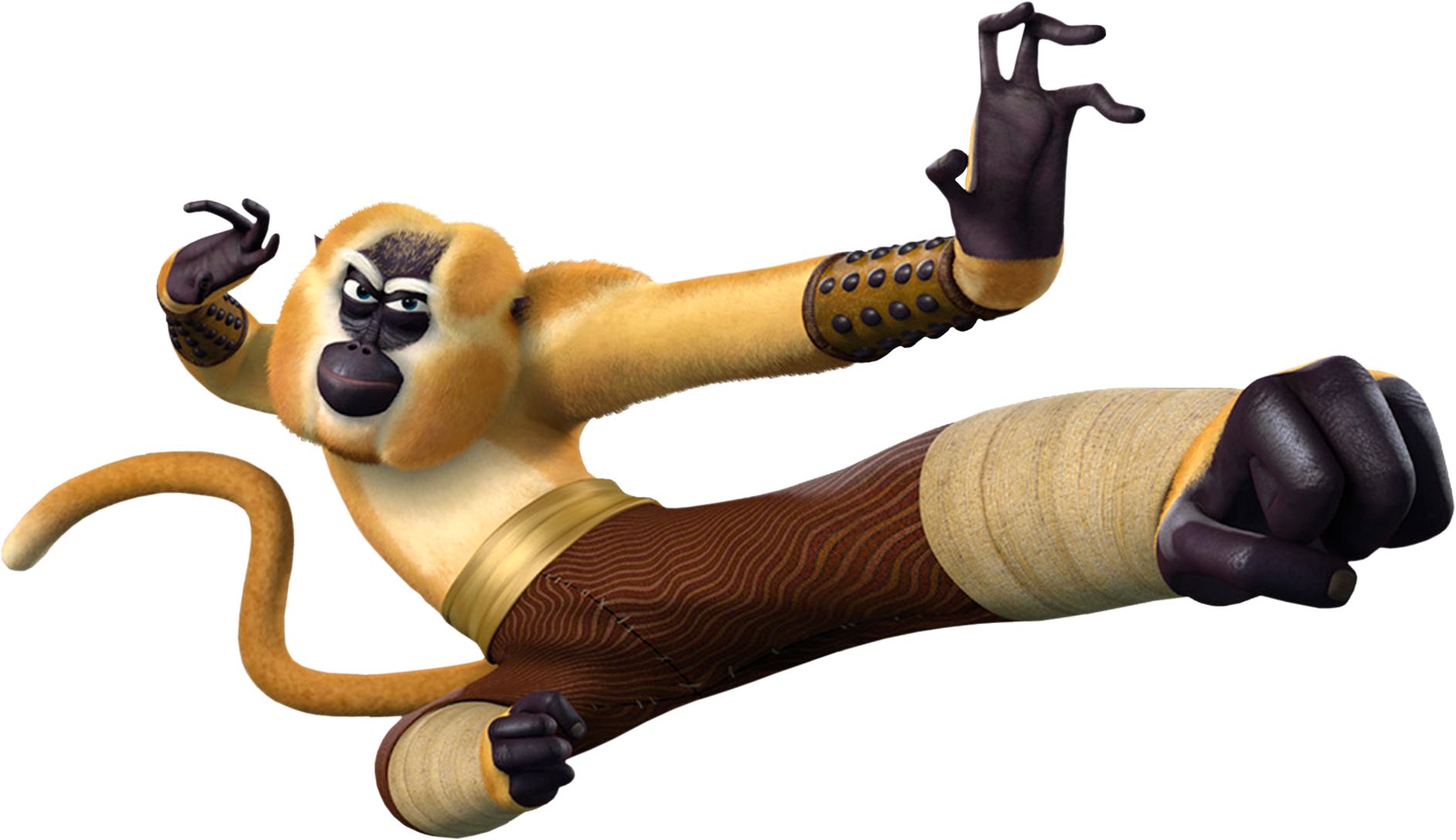 Download Kung Fu Panda Monkey Action Pose | Wallpapers.com