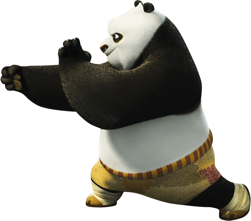 Kung Fu Panda Po Action Pose PNG