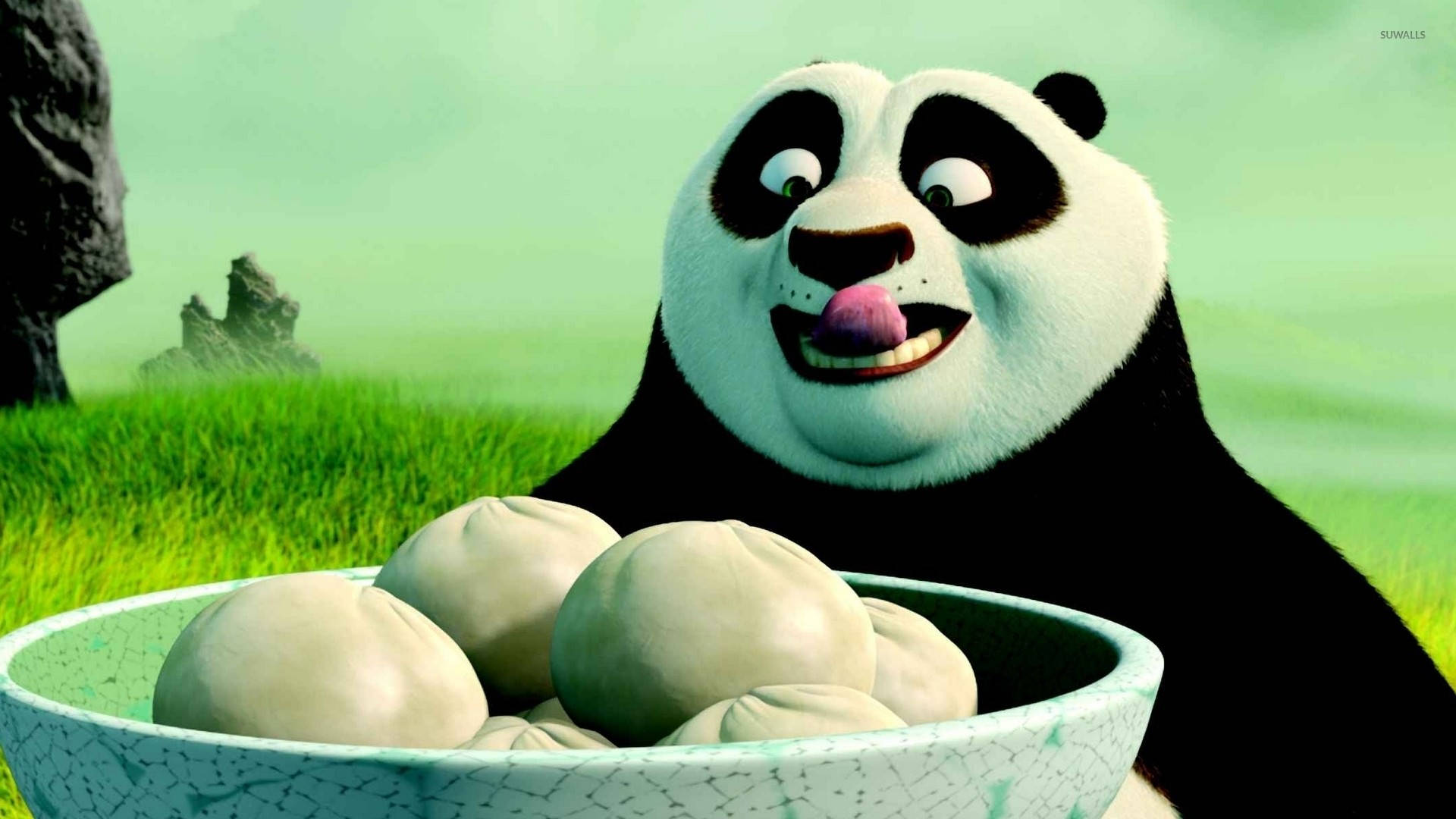Kung Fu Panda Ready To Eat Pork Buns Wallpaper