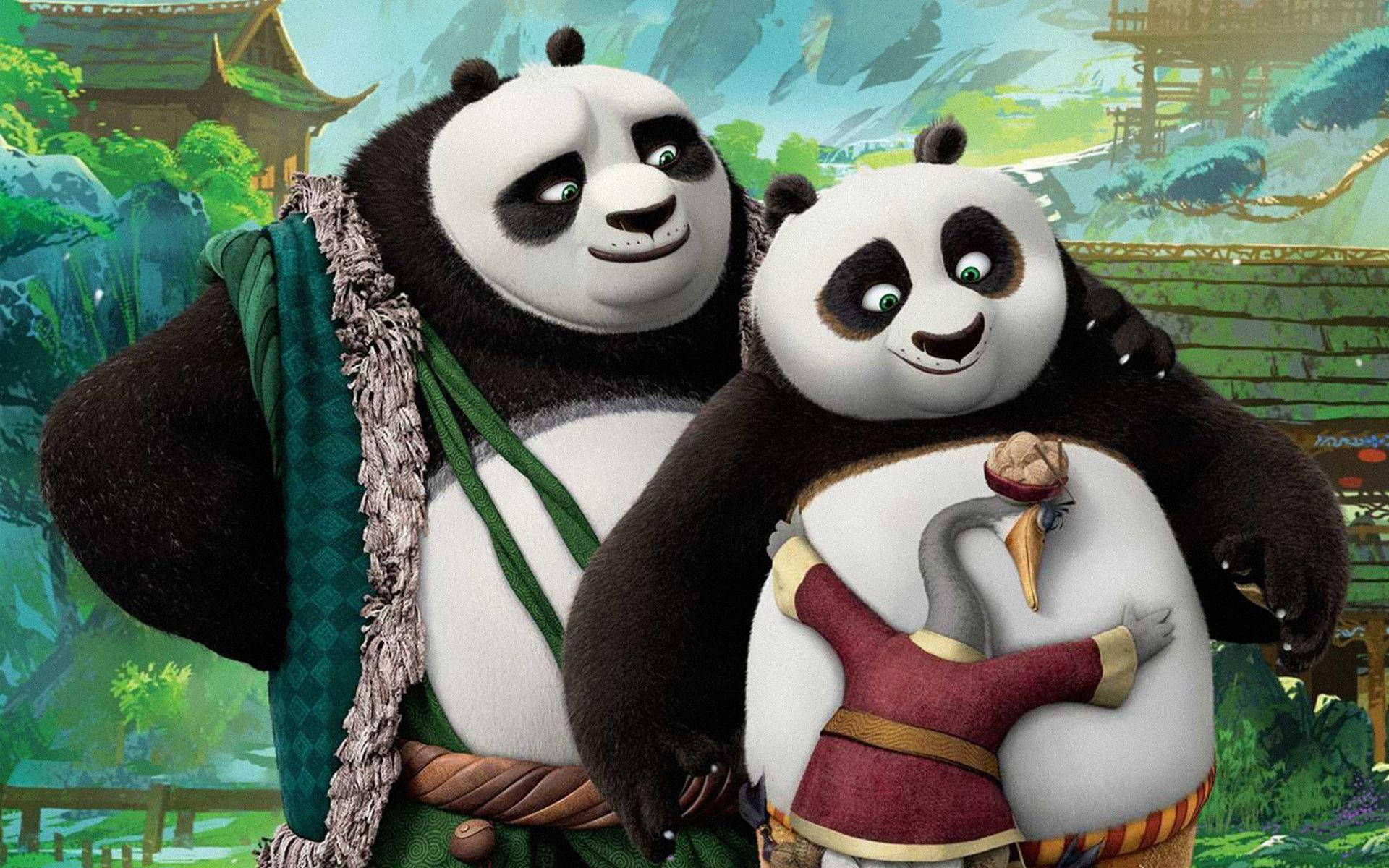 Kung Fu Panda With His Dads Wallpaper