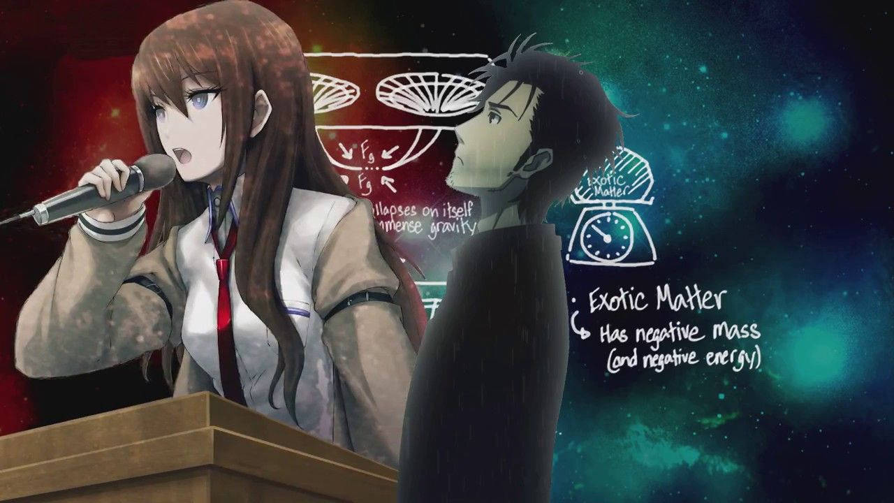 Two Friends Take on the World in Steins Gate Wallpaper